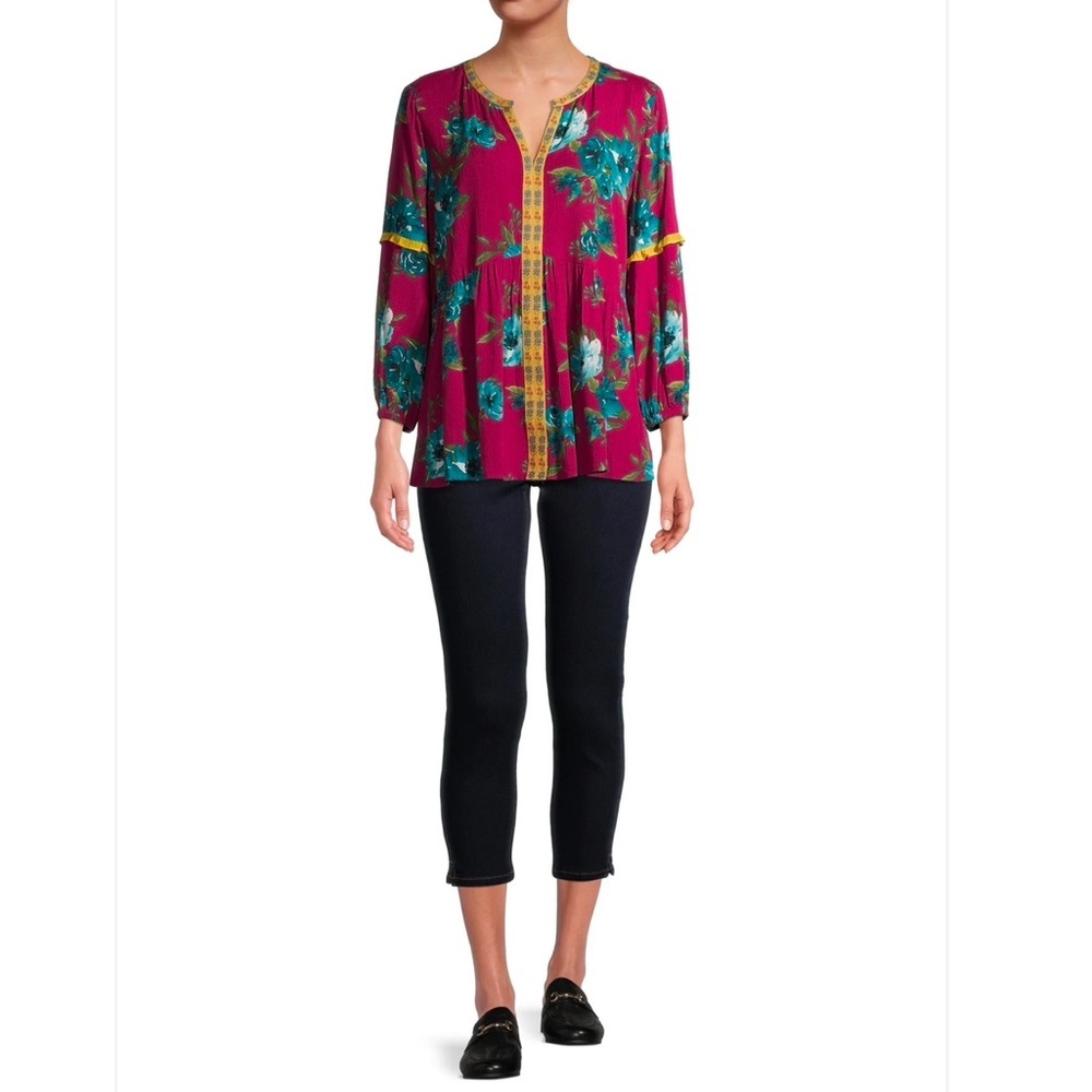 The Pioneer Woman 3/4 Sleeve Blouse, Multi, Small, NWOT - Picture 2 of 3